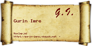 Gurin Imre névjegykártya